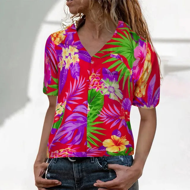 Island Essence Tropische Hawaiian Blouse