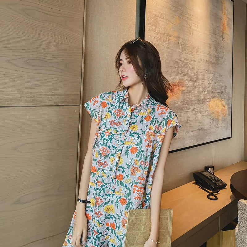 Women's Jumpsuit with Vintage Floral Print