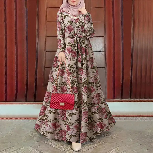 Anmutige Eleganz Dubai Abaya - Lange Ärmel Eid Kleid