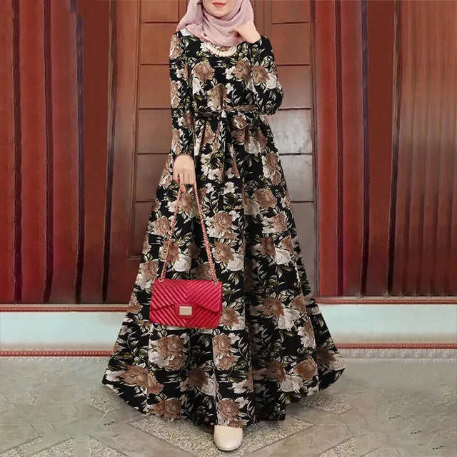 Anmutige Eleganz Dubai Abaya - Lange Ärmel Eid Kleid