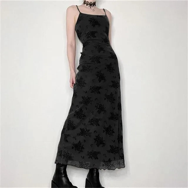 Zomer Sexy Strap Backless Zwarte Mesh Jurk