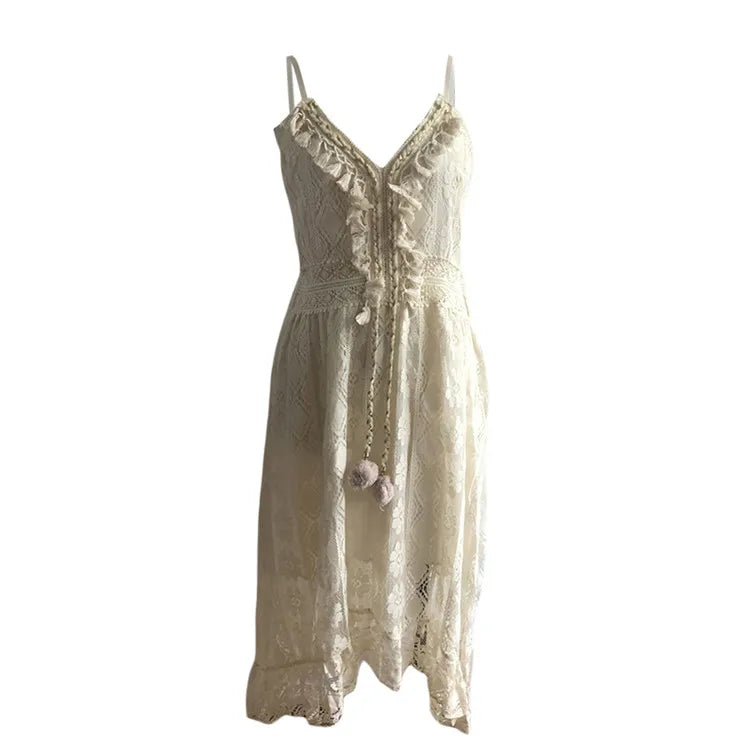 Zephyr Zomerse  Dames Kant Boho Stijl Lange Jurk