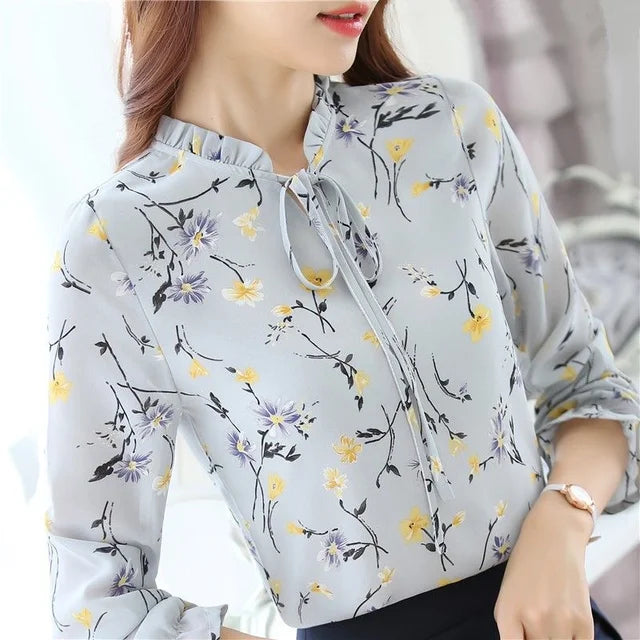 Frühherbst Chiffon Blusen für Damen