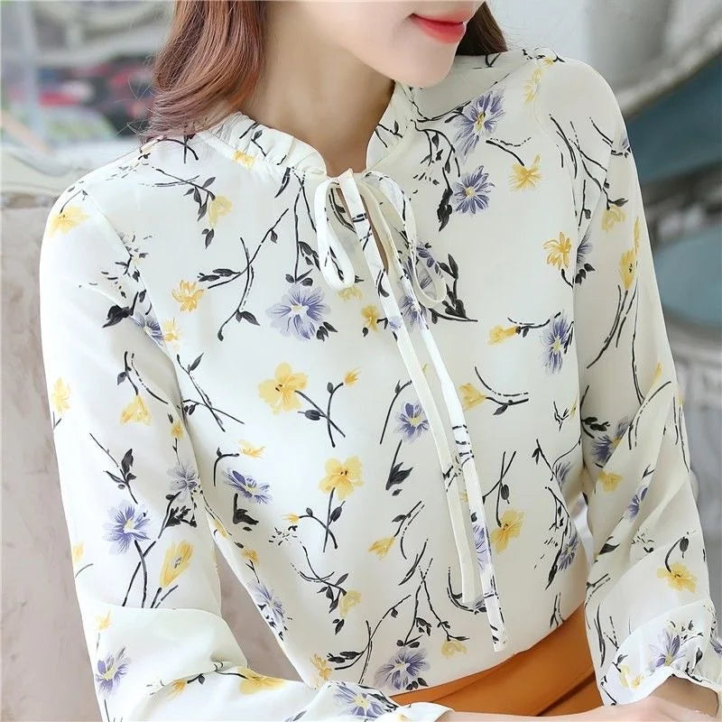 Lens-Autumn Chiffon Blouses for Women