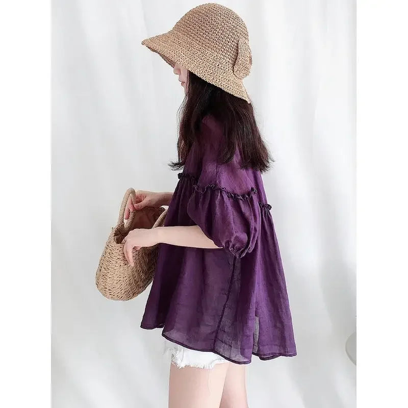 Elegant Korean Style Summer Blouse