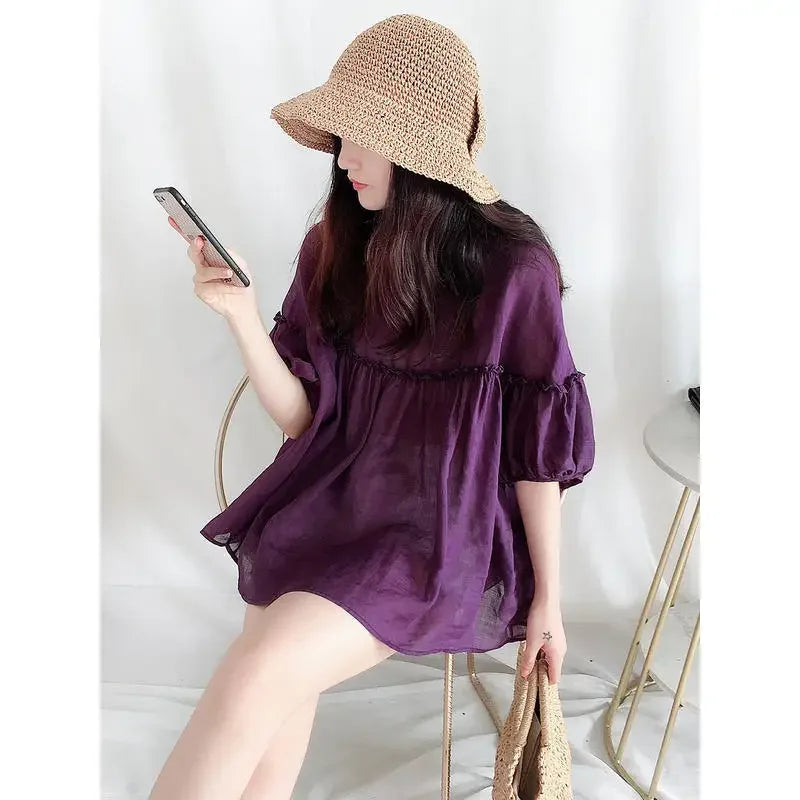 Elegant Korean Style Summer Blouse
