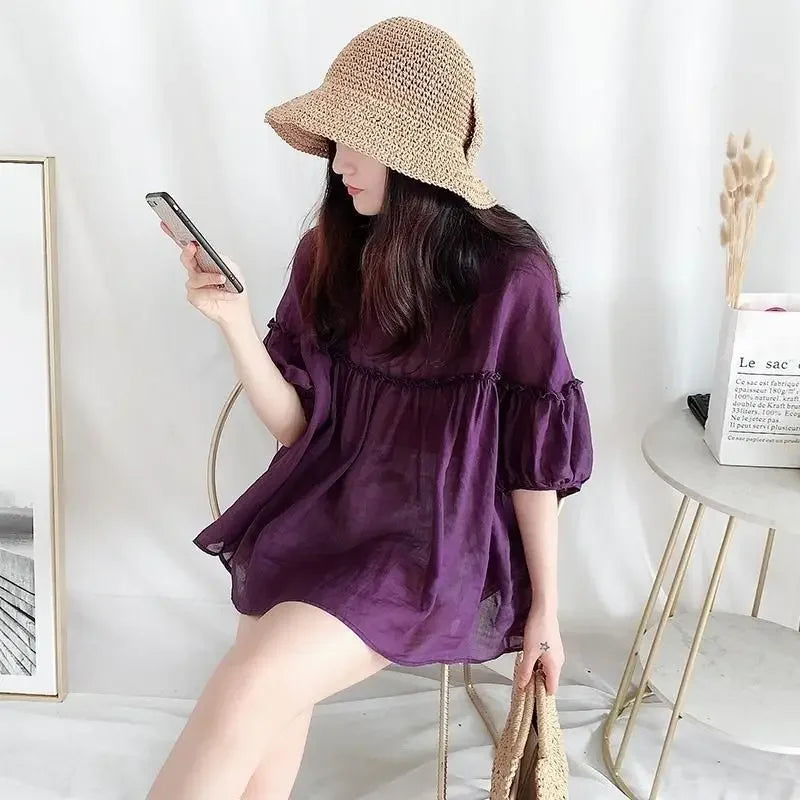 Elegant Korean Style Summer Blouse