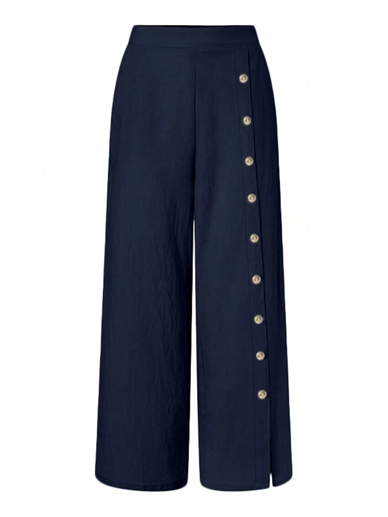 Moda donna Pantaloni a vita elastica a gamba larga
