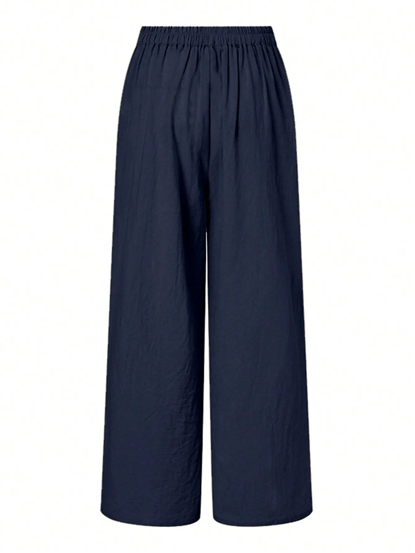 Moda donna Pantaloni a vita elastica a gamba larga