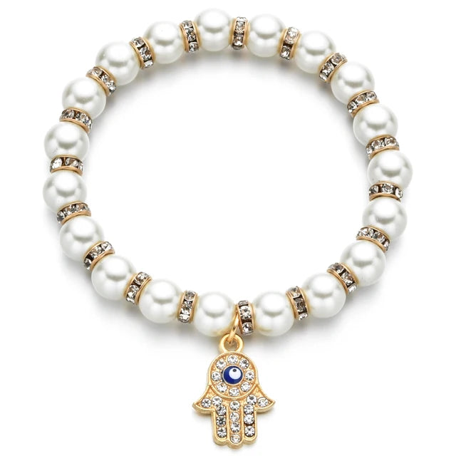 LiefdesGloed Bracciale Occhio Maligno di Perla