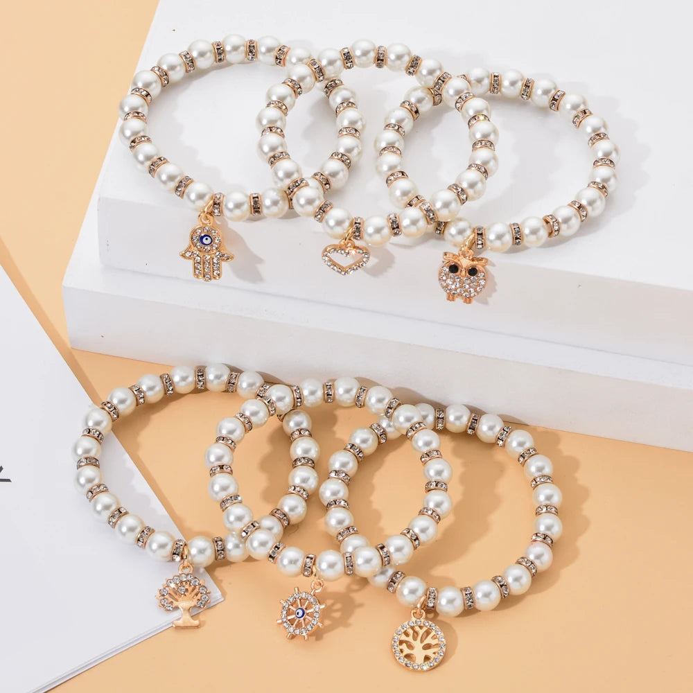 LiefdesGloed Bracciale Occhio Maligno di Perla