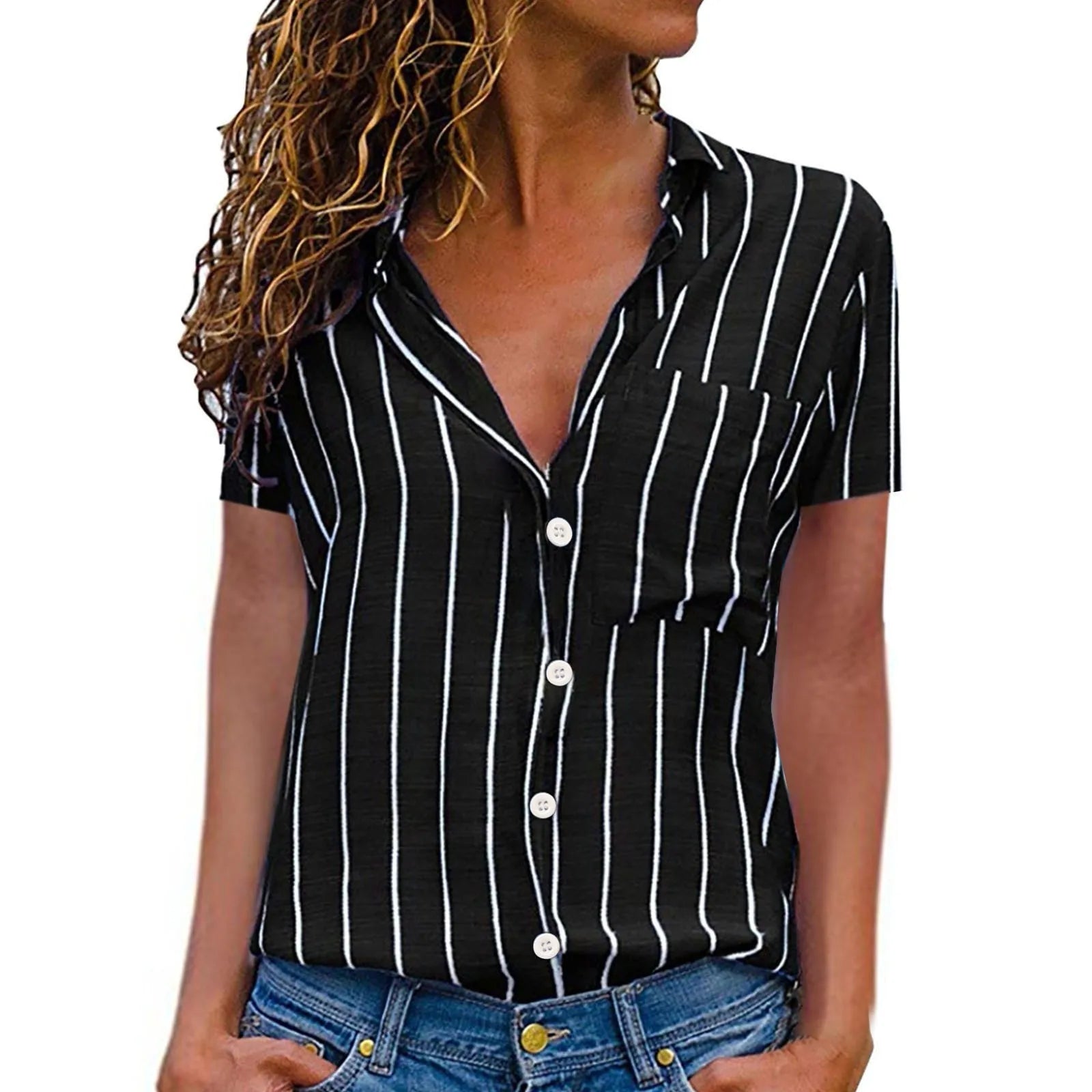 Elegante Zomerse Streep Blouse van Maison Élégance