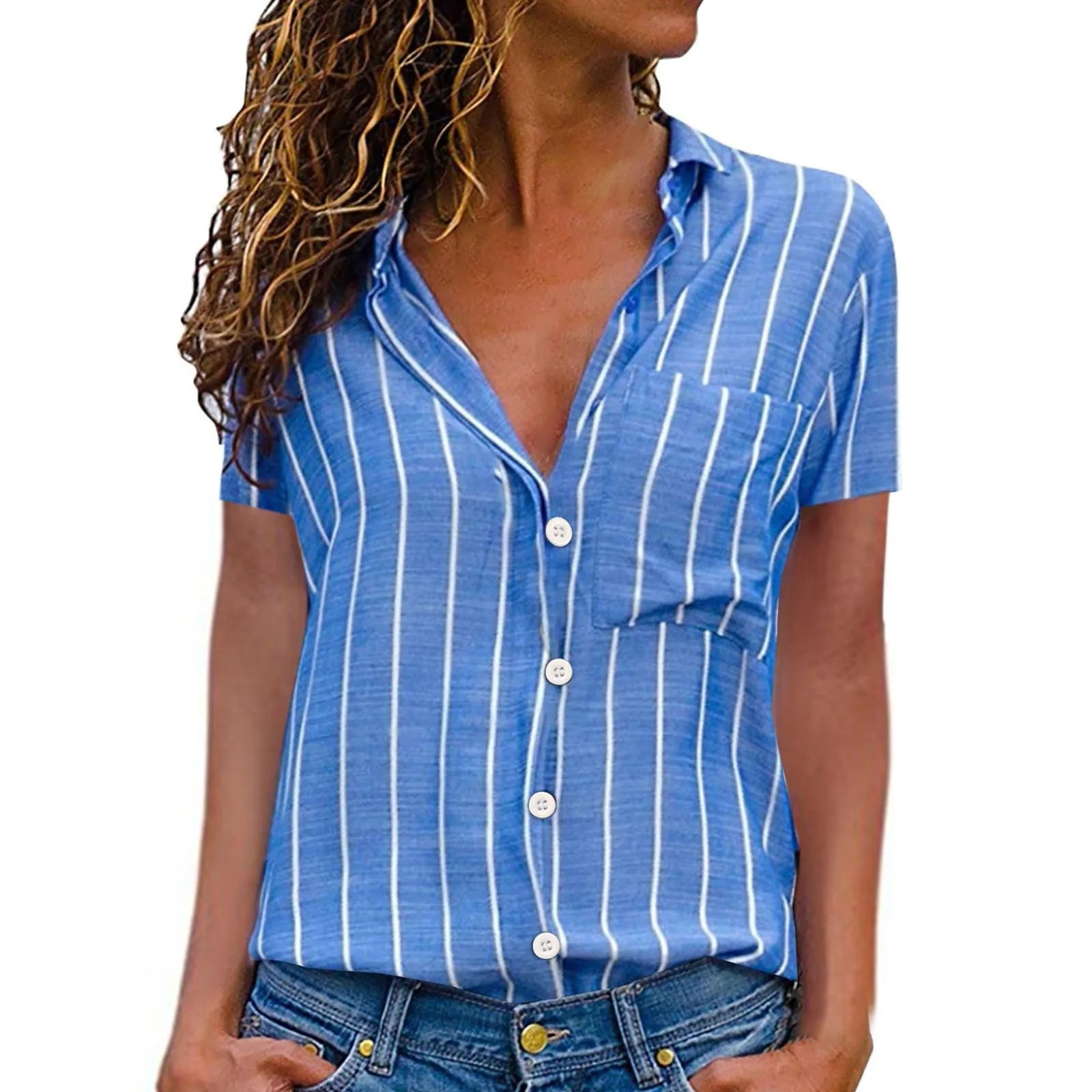 Elegante Zomerse Streep Blouse van Maison Élégance