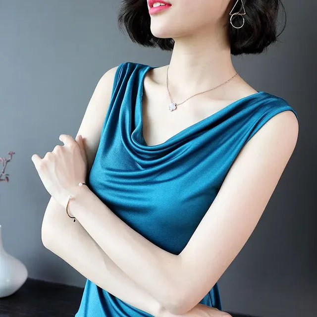 Stylish Viscose Drape Neck T-shirt - Comfortable and Trendy!