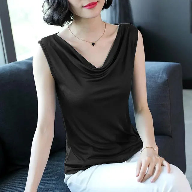 Stylish Viscose Drape Neck T-shirt - Comfortable and Trendy!