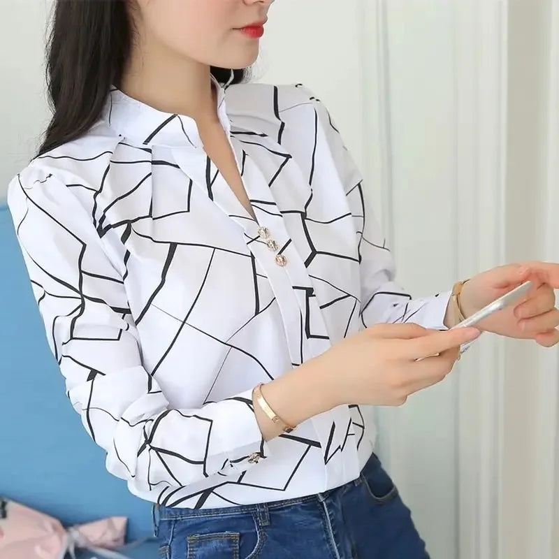 Camicia Bianca a Righe per Donna