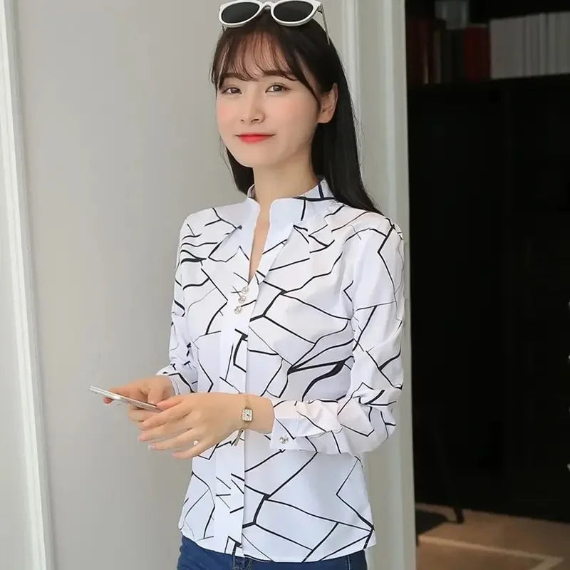 Camicia Bianca a Righe per Donna