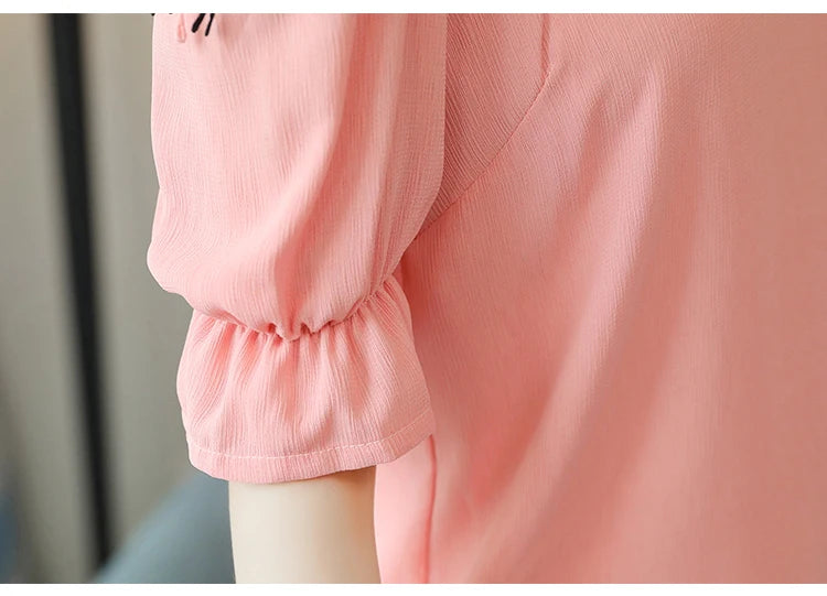 Glimmende Berg Zomerse Chiffon Damesblouse