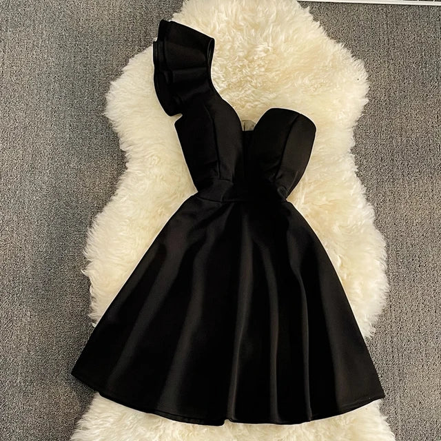 Diva Zwarte Witte Mini Jurk