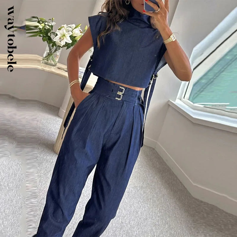 VivaChique Damen Sommer Zweiteiliges Set