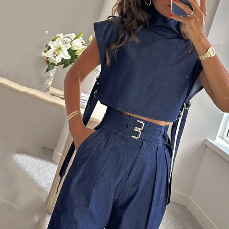 VivaChique Damen Sommer Zweiteiliges Set