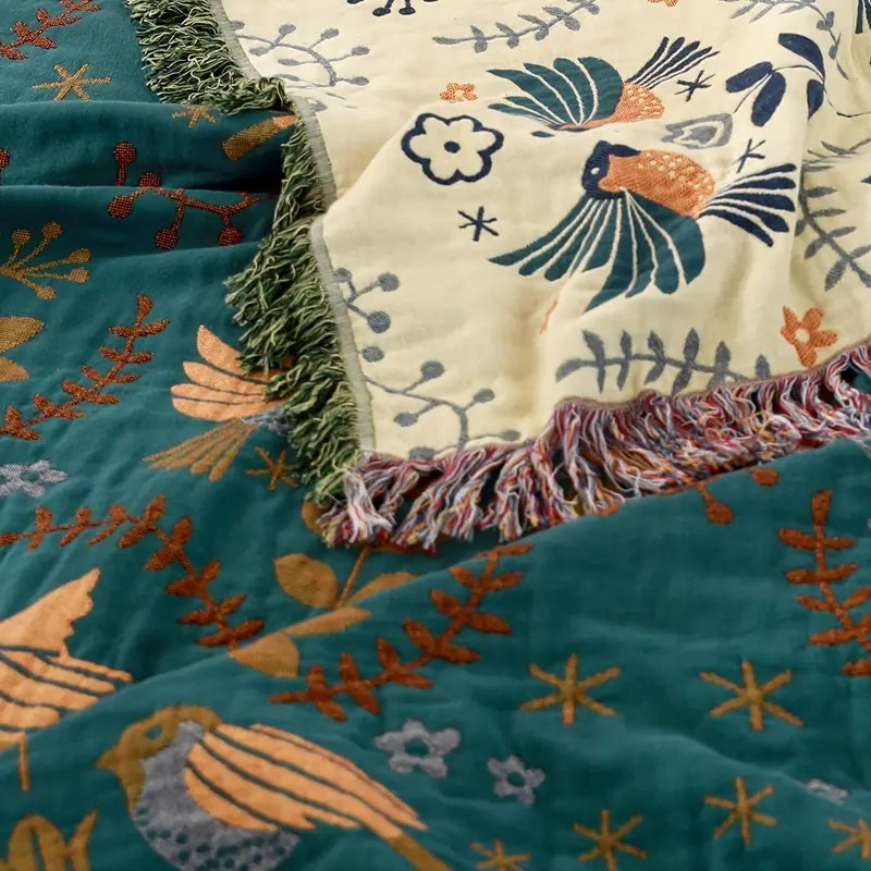 Wendbare Zachte Fleece Deken met Vogelmotief