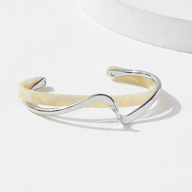 GlimGloed Braccialetti Geometrici Flessibili a Forma di C