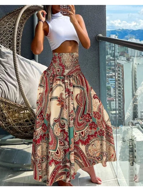La Bella Vita Vrouwelijke Bohemian Bloemenprint Rok