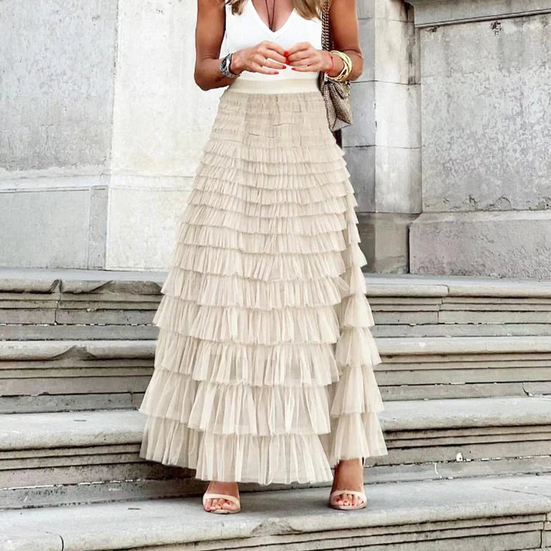 Incantevole Gonna Maxi Rosa di Eleganza per Donne