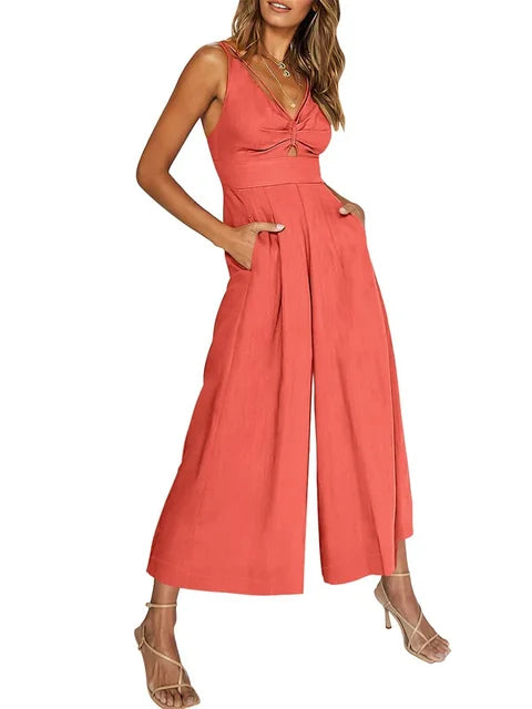 V-hals jumpsuit van Zonnestraal Mode.
