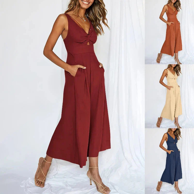 V-hals jumpsuit van Zonnestraal Mode.