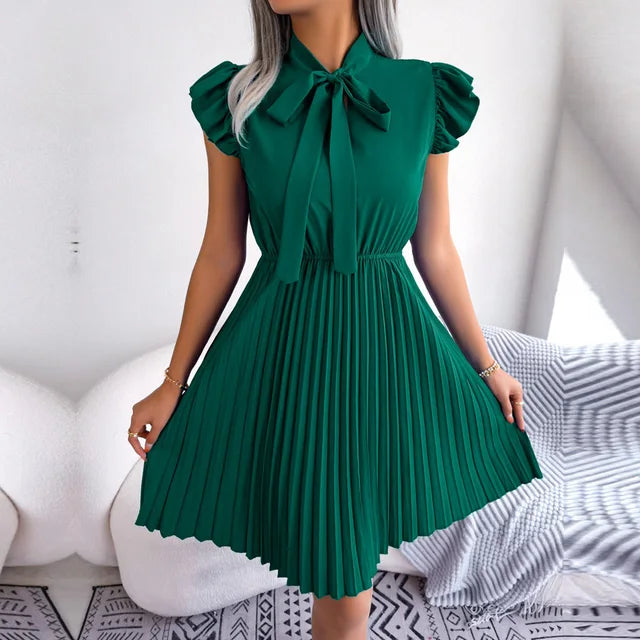 VivaVogue Dames Jurk met Hoge Taille en Grote Plooi