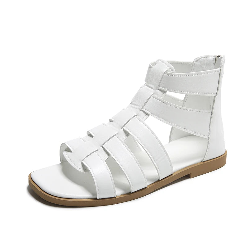 Glamorous Summer Sandals White Gladiator Sandals