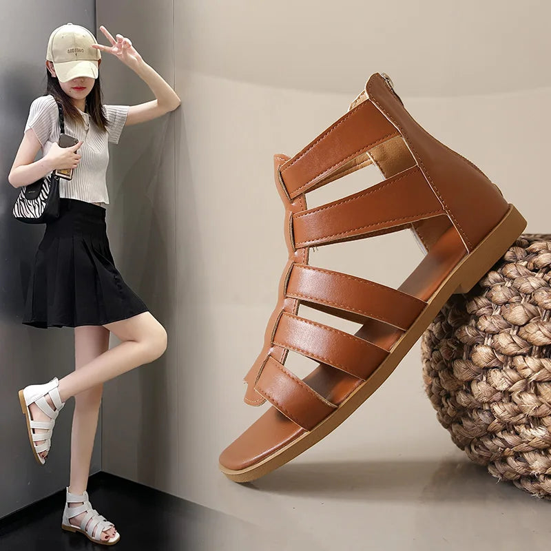 Glamorous Summer Sandals White Gladiator Sandals