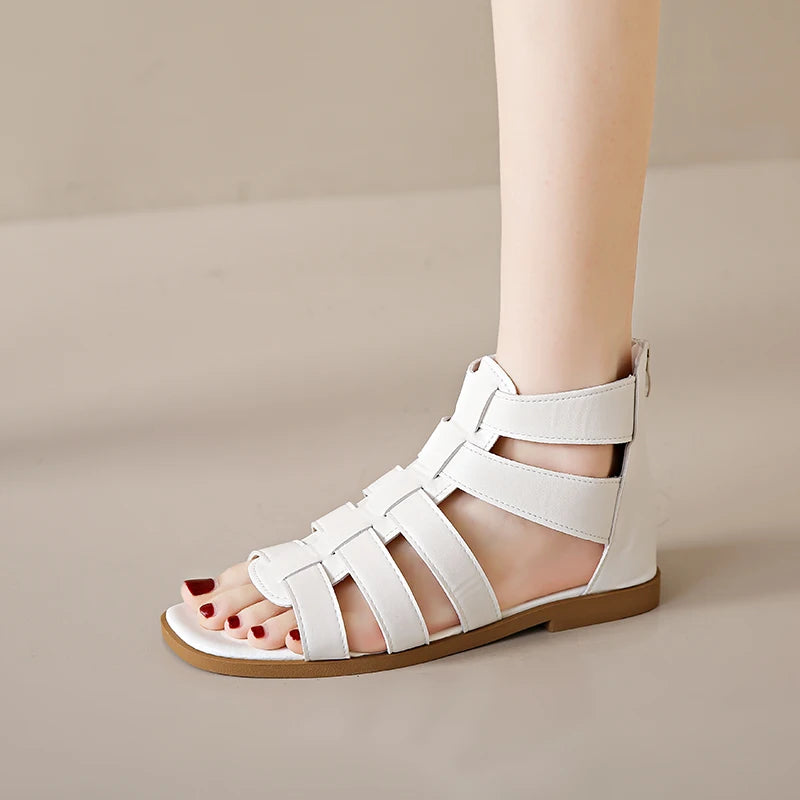 Glamorous Summer Sandals White Gladiator Sandals