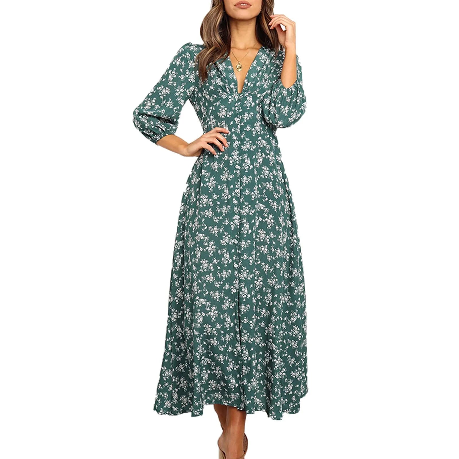 Abito Maxi Boho a Fiori