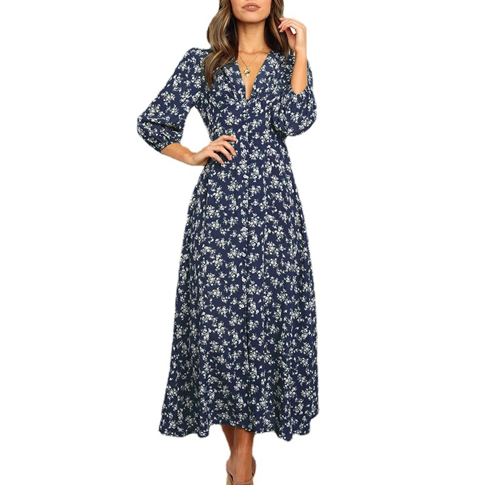 Abito Maxi Boho a Fiori