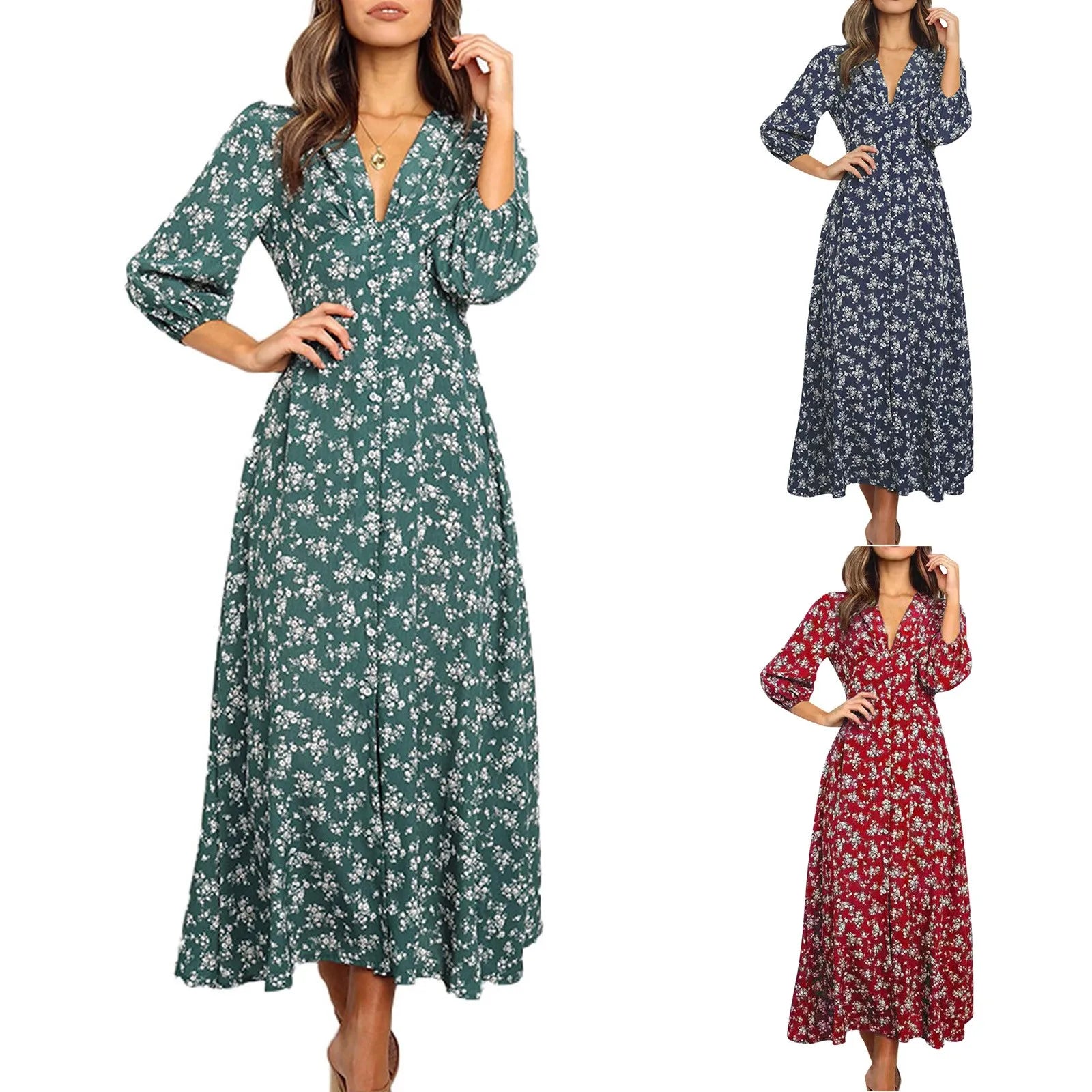Abito Maxi Boho a Fiori