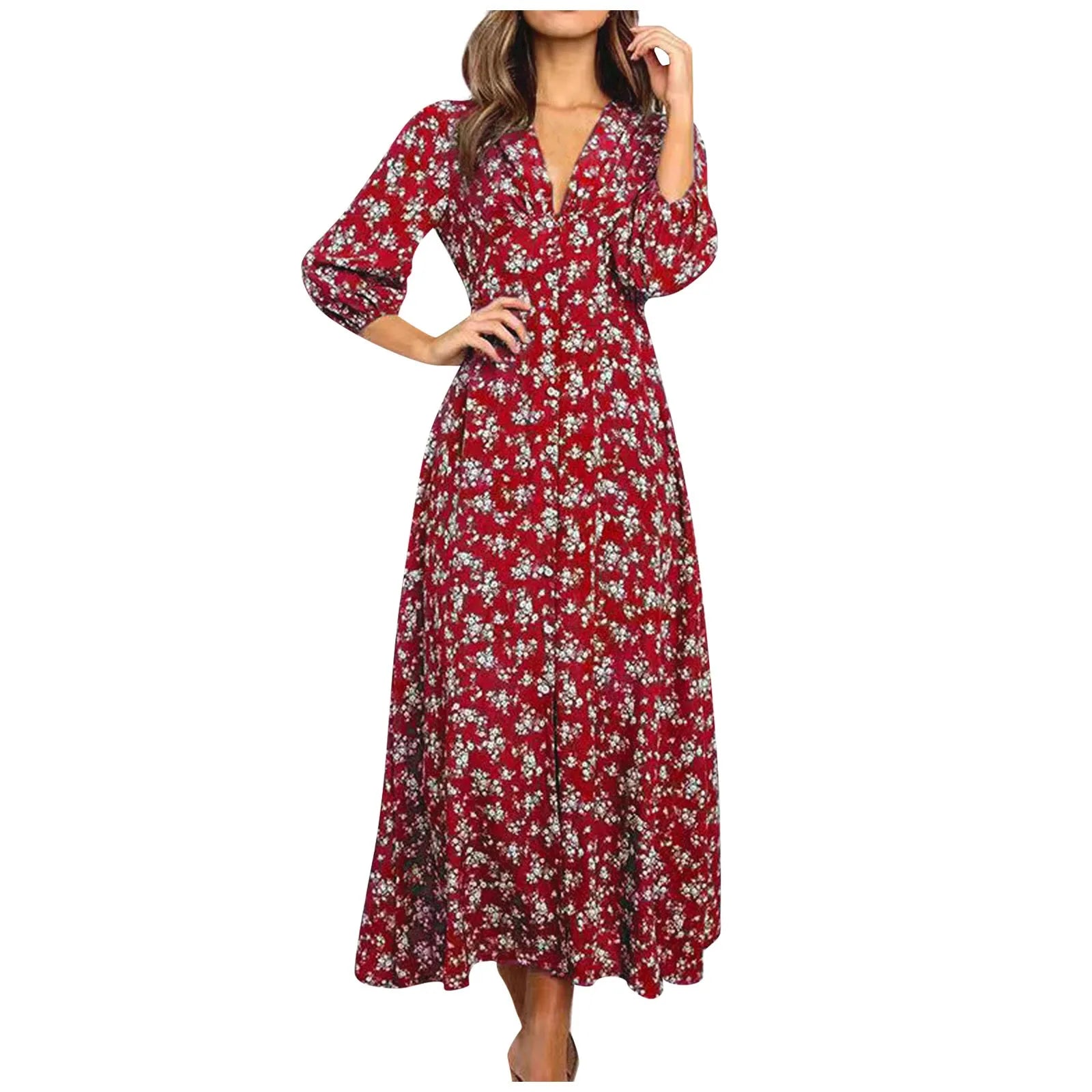 Abito Maxi Boho a Fiori