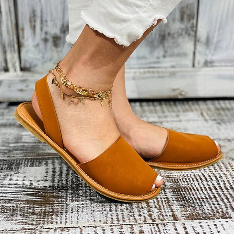 Zomerse Faux Leren Peep-Toe Sandalen