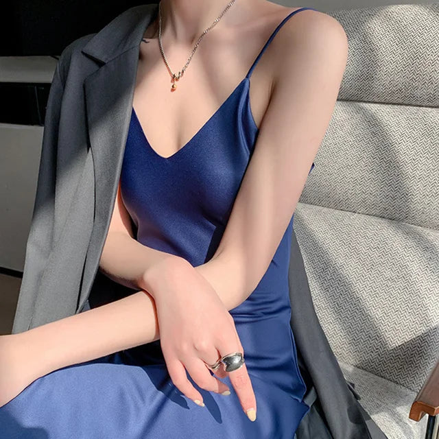 Zomerse Satijnen Maxi Jurk Eclat Elegance