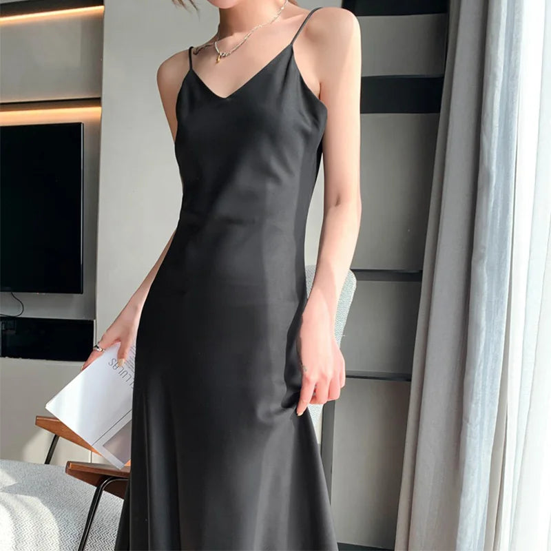 Zomerse Satijnen Maxi Jurk Eclat Elegance