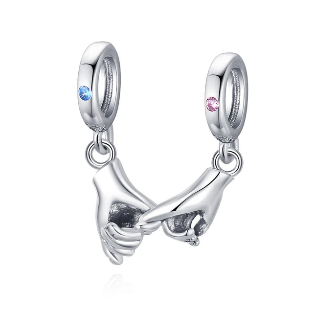 Incantevole Braccialetto Wostu 925 Argento Sterling Amore Pinky Swew