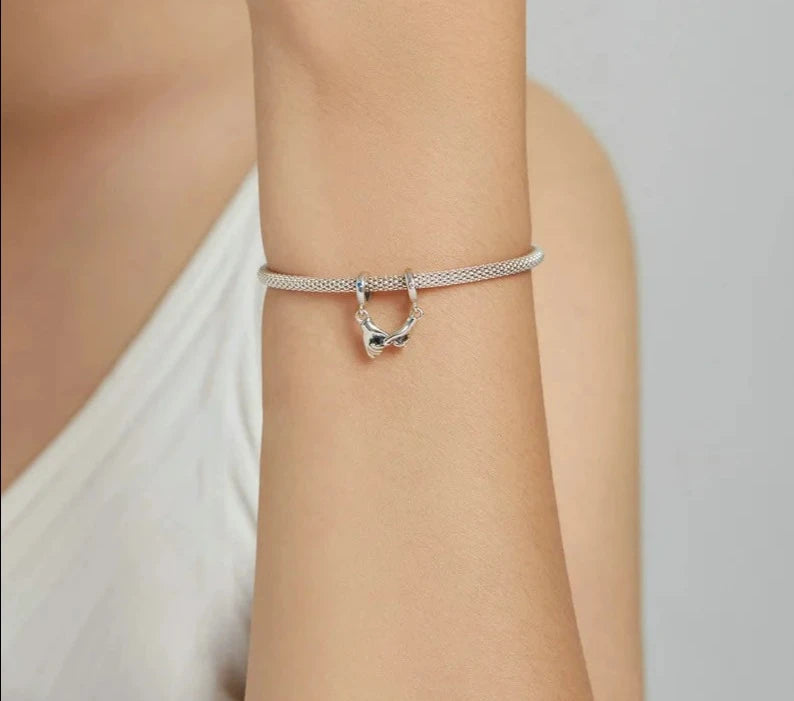 Incantevole Braccialetto Wostu 925 Argento Sterling Amore Pinky Swew