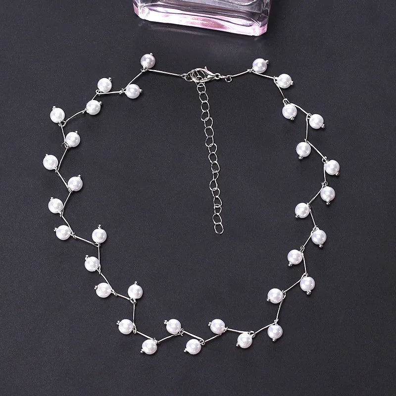 Aurora Pearl Collarbone Necklace for Women