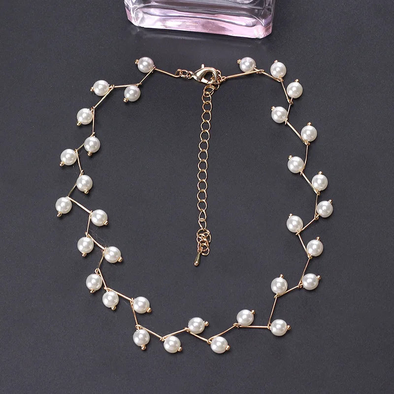Aurora Pearl Collarbone Necklace for Women