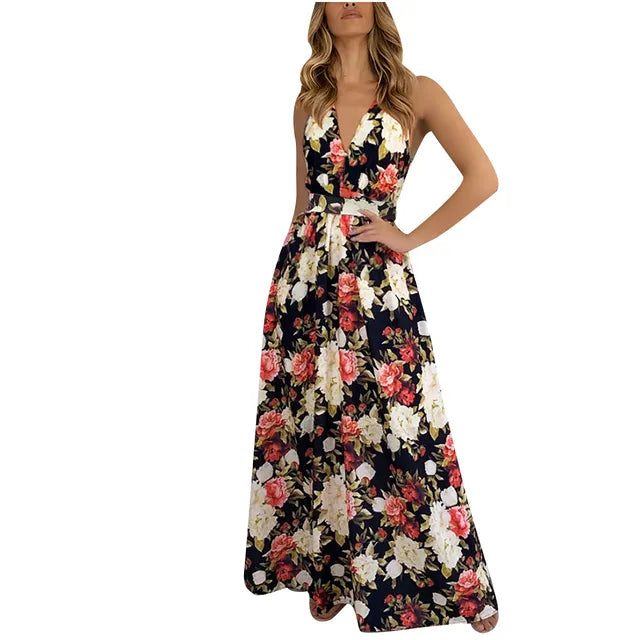 Stijlvolle Zomer Bloemenprint Maxi Jurk van Blomster