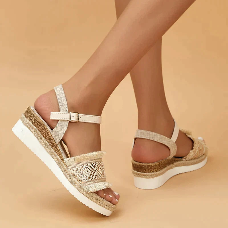 Velanora- Orthopedic summer wedge heels