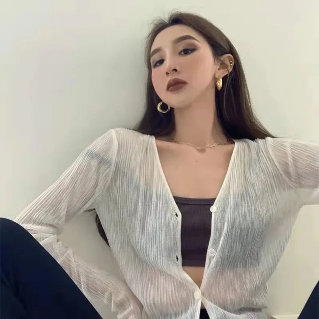 Summer Cardigan with Sun Protection for Women