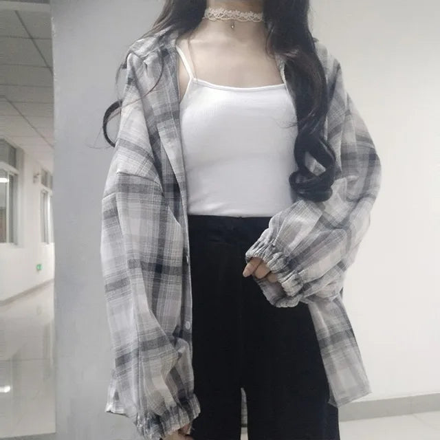 Vintage kariertes Bluse